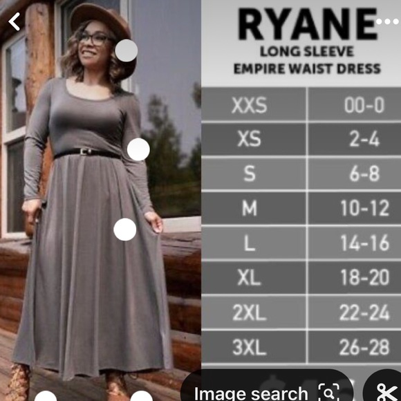Lularoe Ryane dress grey long sleeve maxi size small - Picture 6 of 6